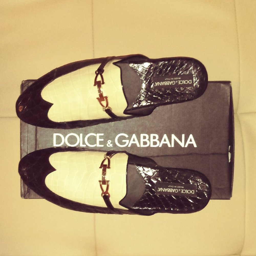 Dolce & Gabbana Crocodile/Caiman Slippers